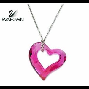 Swarovski Loveheart Fuschia Necklace Small.